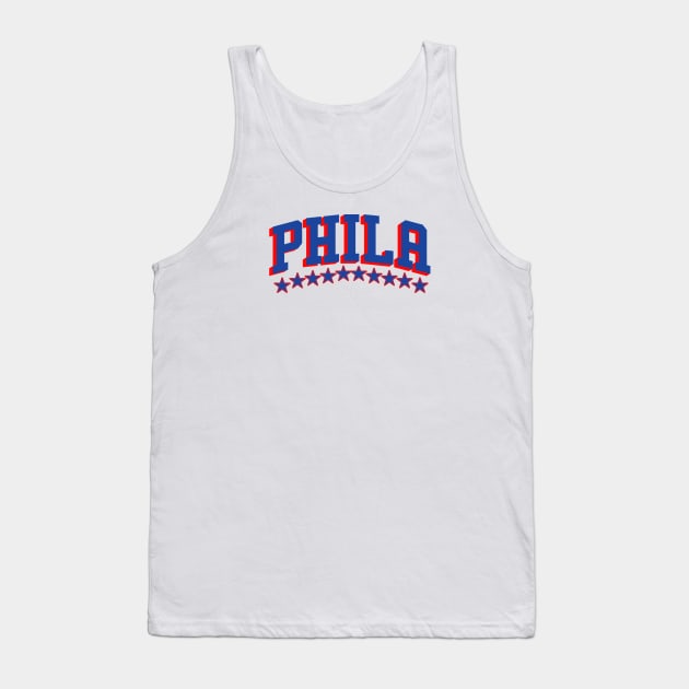 Sixers - Phila (Blue and Red) Tank Top by scornely